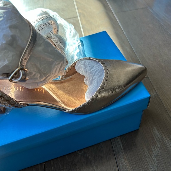 Jack Rogers Tinsley Kitten Heel in platinum-size 7 - Picture 7 of 7